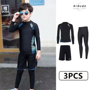 Kids & Teens Swim Set (6-16 Years) | 3-Piece Long Sleeve Rash Guard Shorts & Pants | UPF 50+ Sun Protection