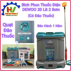Bình phun thuốc DEWOO 2 Bơm có đảo thuốc.Phun kết hợp đảo thuốc cực mạnh.Bình 12V12AH.Bảo hành 12 tháng