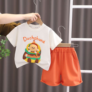 kid clothes boy sets Clothing Two piece set Cartoon O-neck baby cotton shorts t shirt for boy 1-5y 2Pcs Casual