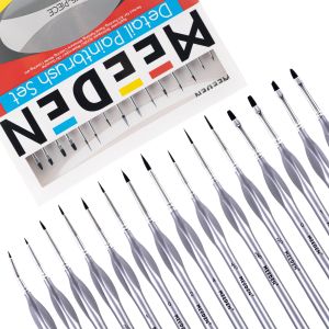 MEEDEN Miniature Paint Brush Set15 Tiny Professional Fine Tip Detail Paint Brushes Detailing Paintbrushes for Acrylic Watercolor Oil Painting- Model Face Nail Craft