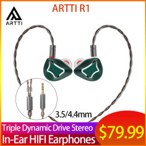 ARTTI R1 HiFi IEMs Wired In-ear Earphones Triple Dynamic Drive Stereo Music Headphone with Detachable 0.78 2-pin 3.5/4.4mm Plug