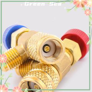 Green sea 1 Piece R410A R22 Air Conditioning Refrigerant 1 4 Safety Adapter Liquid Safety Valve Air Conditioning Repair And Fluoride