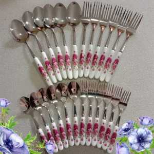 SUDU DAN GARPU PORCELAIN ( 1 SET 6 PCS)