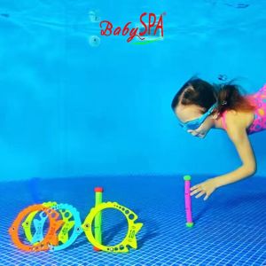 ♥♥♥ 𝐒𝐆 𝐒𝐞𝐥𝐥𝐞𝐫 BabySPA 4pc/pack-Water Play Underwater Swim Throw Rings Diving Toys