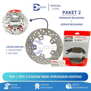 (MURAH) 1PA PAKET 2 PIRINGAN CAKRAM SET + DISPAD BELAKANG VIXION NEW / MX KING / REM / DISK CAKRAM