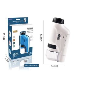 Mini Pocket Microscope Kit 60X-120X Magnification Lab Handheld Microscope Battery Powered Microscope With LED Light Kids Science Microscop