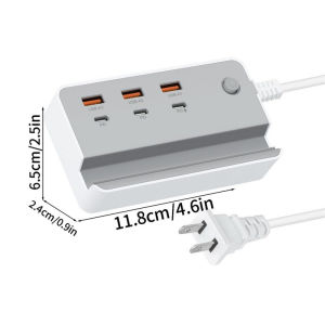 Multi-port USB Charger Station With 3 USB 3 USB C 35w Fast Charging Hub Wall Charger For Mobile Phones Tablet Laptop Desktop