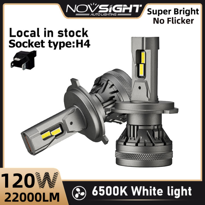 Novsight N37 120W LED Car Headlights Bulbs Super Bright No Flicker Auto ...