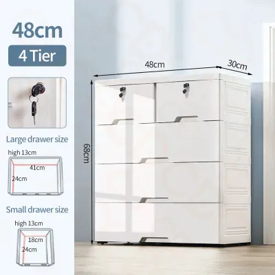 CD Lockable Drawer Cabinet White Durabox Space Saver Clothes Storage Organizer Drawer with Wheels