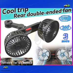 Dual-Head Car Fan for Backseat USB Powered Car Cooling Fans with 3 Speeds 5V Electric Car Seat Fan
