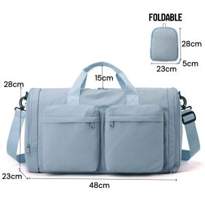 TasBag Foldable Duffel Bag Waterproof  Lightweight Travel Bag Sports Fitness Crossbody Bag
