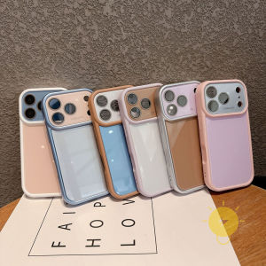 For iPhone 17 Pro Max Case TPU Contrast Color Glossy Phone Case For 16 15 14 Cover Aesthetic Korean Cute