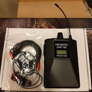 Recording Tech IEW-100 Body Pack Transmitter microphone in ear