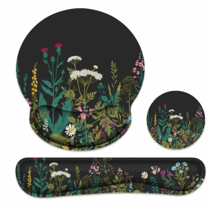 MAOMEI 3Pcs/Set Đế chống trượt Bộ kê cổ tay cho bàn phím Thoải mái Mềm mại Tấm lót chuột có dây đeo cổ tay Gõ Phím Dễ Dàng có chỗ để cổ tay Đệm tay cho bàn phím Phụ Kiện Máy Tính Để Bàn