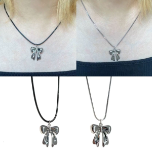 Tinh tế dây chuyền thắt nơ phụ kiện thời trang cổ Mặt trang trí hình nơ Vòng cổ cho trang phục giản dị và dịp đặc biệt