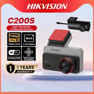 HIKVISION Dash Cam C200s 1080P HDR 3 Screen Type-C 24H Parking Monitoring for Truck Motorbik