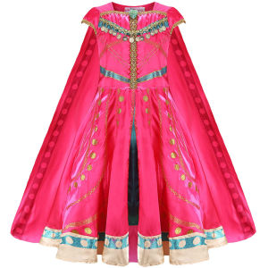 Aladdin Magic Lamp Jasmine Princess Dress Children Girls Cosplay Costume Halloween Christmas Party Costumejavascript: