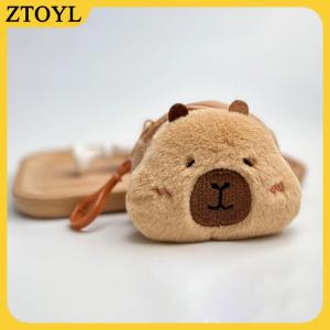 ZTOYL Dễ thương phim hoạt hình sáng tạo capybara sang trọng đồng xu Ví Dây Kéo Ví Keychain tai nghe nhỏ Son môi túi mini ví tiền Túi Quà Tặng