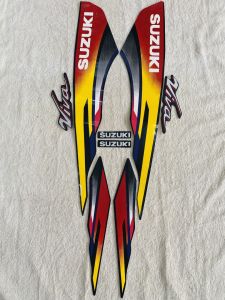 Bộ tem decal dán xe máy Suzuki Viva thắng đùm đỏ vàng zin thái siêu đẹp