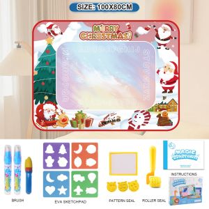 100*80cm Magic Water Drawing Mat Kit Kids Painting Canvas Educational Doodle Toys Tikar Lukisan