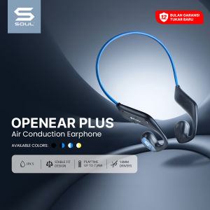 SOUL Open Ear Plus Air Conduction Earphone IPX5 Lightweight Sport Headset Bluetooth Blue