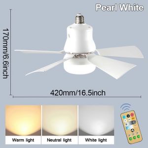 Ceiling Fan With Light Remote Control 3 With Lights Speed 16.5 Inch Silent Fan Intelligent Timing