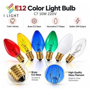 (Fast Delivery)MIni Pllot Bulb 220-250V 10W Color Light Bulb E12 Candle LightBulb Red/Green/Yellow/Blue Light bulb