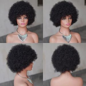 100% Human Hair Wig Afro Curly Wigs for Black Women Short Wig Hair Modern Style Full Machine Wig Fashion Type For Female