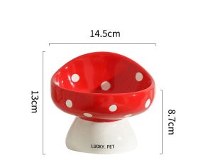chén sứ chống gù hình nấm rừng dành cho chó mèo - T3 PETS SHOP