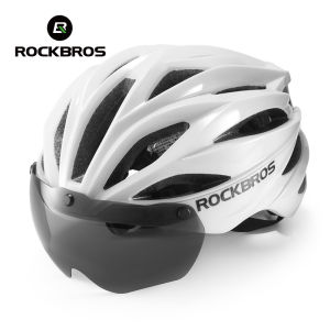 ROCKBROS Bicycle Helmet Aerodynamics Integrated Molding Bike Helmet Thickened Shell With Goggles Helmet Road Bike MTB Cycling Equipment