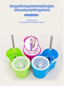 Alat Pel Lantai Pengering Stainless Super Mop Dengan Ember Pencuci Putar Hand Preassure Rotary Mop 360 Spin Mop
