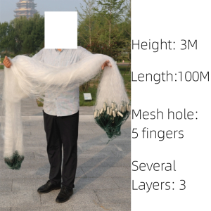 【COD】Fishing Net 100meters White Fishing Nylon Net Three Triple Layers Floating Net Fishing Trap Net