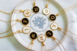 Mother of Pearl Initial Pendant Necklace