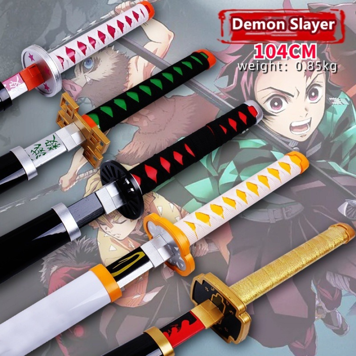 104cm Demon Slayer Sword Sun Wheel Sword Wooden Japan Anime Cosplay ...