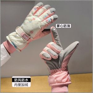 găng tay ấm bền bỉ và thiết thực găng tay có thể điều chỉnh gấu nhỏ chống trượt mùa đông an ủi hoa