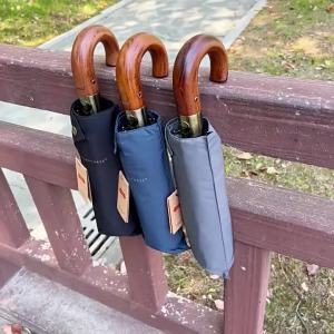Parachase Wooden Men Umbrella Automatic Business Japanese Style Outdoor Golf Large Folding Umbrellas Windproof 10 Ribs Strong Luxury Big Umbrella