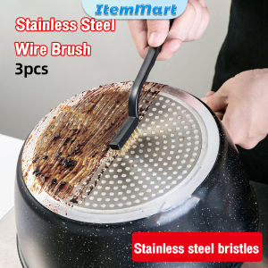 ItemMart Stainless Steel Wire Brush Tooth Brushes Rust Scrub Remove Cleaning Tools 3pcs/set