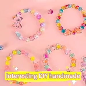 24 Grid Luminous Beads Set DIY Bracelet Necklace Making Kit with Tools Kids Girls Jewelry Craft Gift