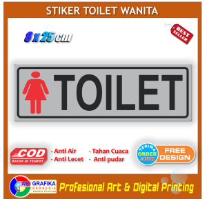 Stiker toilet wanita woman perempuan sticker petunjuk penggunaan kamar mandi wc identitas pintu