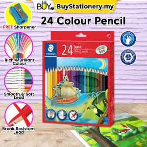 Staedtler Luna Colour Pencil - 48L 36L 24L 12L 12s (BOX) Color Pencil Pensel Warna Stationary Color Pencil For Art / Kids
