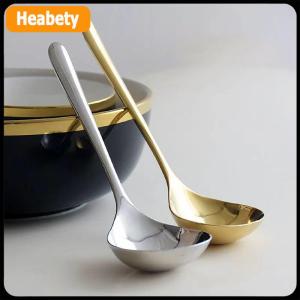【2-3 days delivery】 Stainless Steel Big Head Round Spoon Net Red Golden Dinner Long Handle Stirring Dessert Spoons For Kitchen Accessories Gadgets