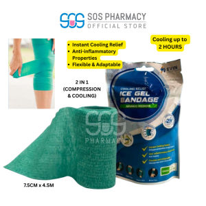 Evin Cooling Relief Ice Gel Bandage (7.5 x 450cm) - For Muscle Strain Sprain & Sports Muscle Pain
