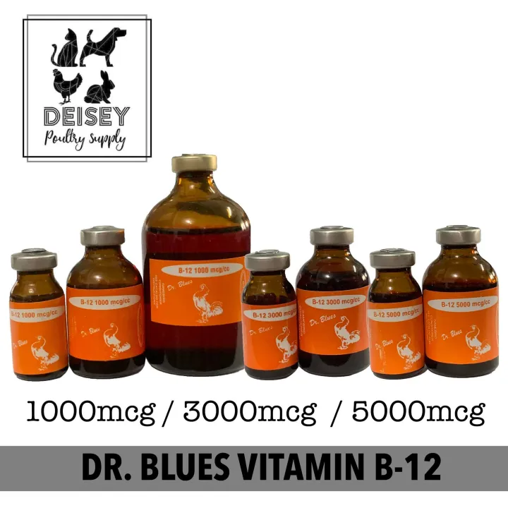 dr blues b12 injectable DR. FOR GAMEFOWL (CHOOSE MCG & SIZE) B12 Shots at Home: Research-only Size:1000 mcg/ml - 30 ml x 2