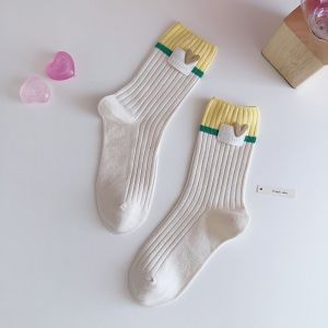 CHARMI Mid-tube Color Matching Double  Socks Cotton Harajuku Casual Socks Fashion Kawaii Female Hoisery Women