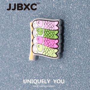 JJBXC CHARM รองเท้าหัวเข็มขัดข้ามอุปกรณ์เสริมรองเท้า Cherry Blossom อาหาร DIY รองเท้าแฟชั่นอุปกรณ์เสริม