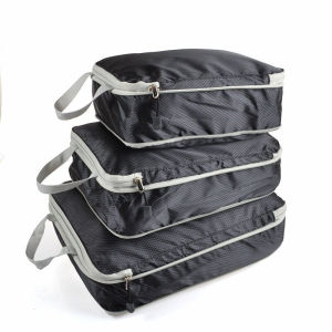 3PCS Compression Packing Cubes Expandable Storage Travel Luggage Bags Organizer