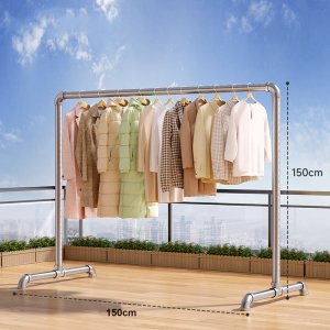 Jemuran Baju Tabung Baja 200CM Baru Jemuran Pakaian Jemuran Baju Stainless Stand Hanger Minimalis