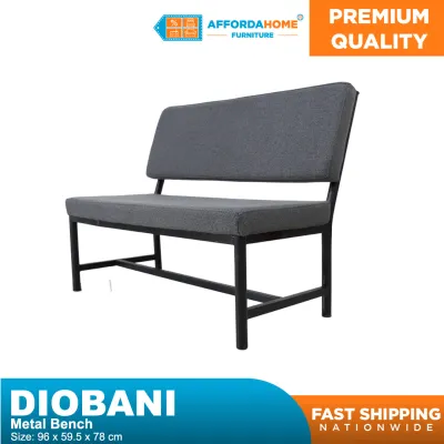DIOBANI | Modern Metal Bench with Cushion - Minimalist Home Bench (Random Color)