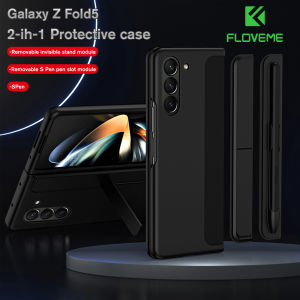 [With Pen] FLOVEME 2-in-1 Detachable Bracket Stand Phone Case For Samsung Galaxy Z Fold 5 Fold 4 Fold 3 5G With Pen Hinge Protection Foldable Hard PC Back Cover For Galaxy Z Fold 5 Fold 4 Fold 3