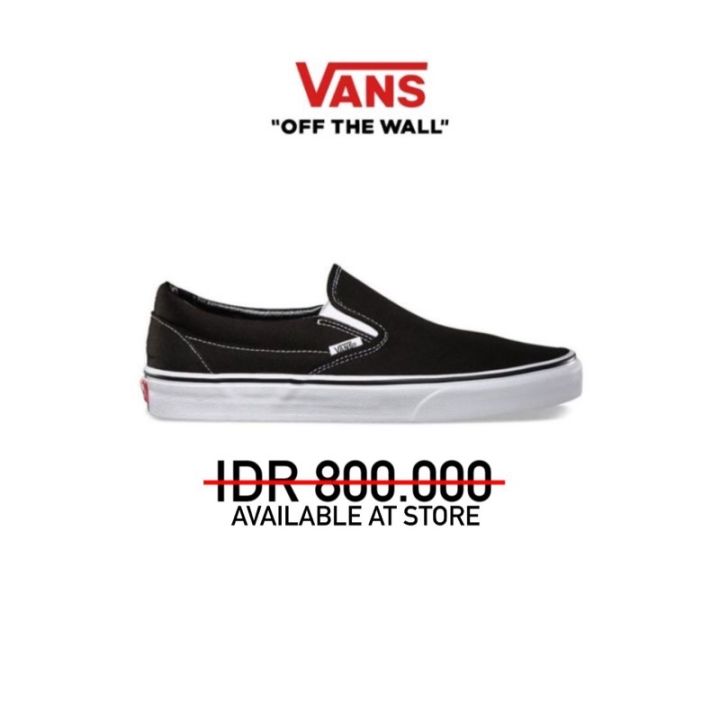 Vans Slip On Classic Black White Sepatu Vans Lazada Indonesia